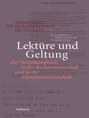 cover image of Lektüre und Geltung